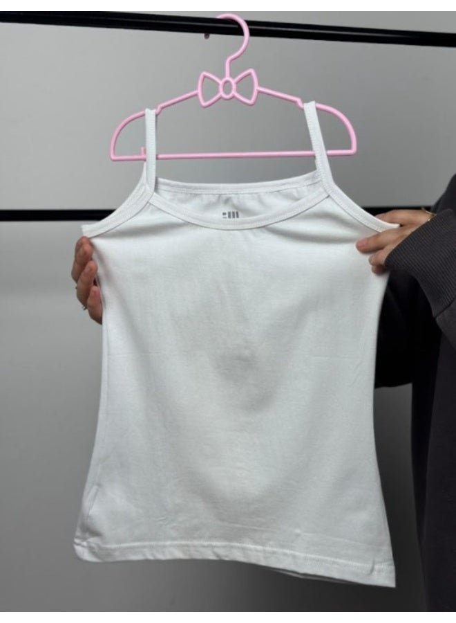 Black & White Cotton Classic Tank Top White (High Quality of Egyptian Cotton) - Image 3